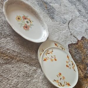 x3 Pce old vintage gilt servware Mary Dunbar cake & rare oval gilt 3 mid-century